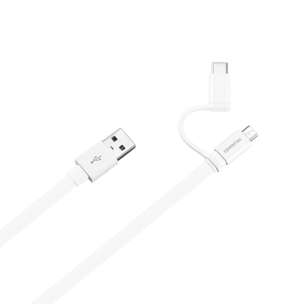 HUAWEI CAVO 2 IN 1 TYPE-C + MICRO USB, ACCESSORIO ORIGINALE, BIANCO